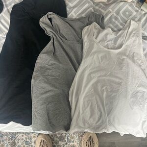 Large Scallop Tanks (one black, one white, one gray)